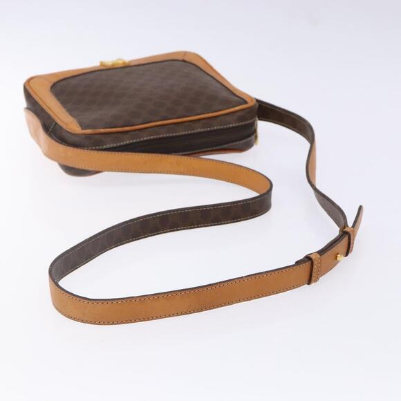 CELINE Macadam Canvas Shoulder Bag Pvc Leather Brown Gold - Picture 7 of 13